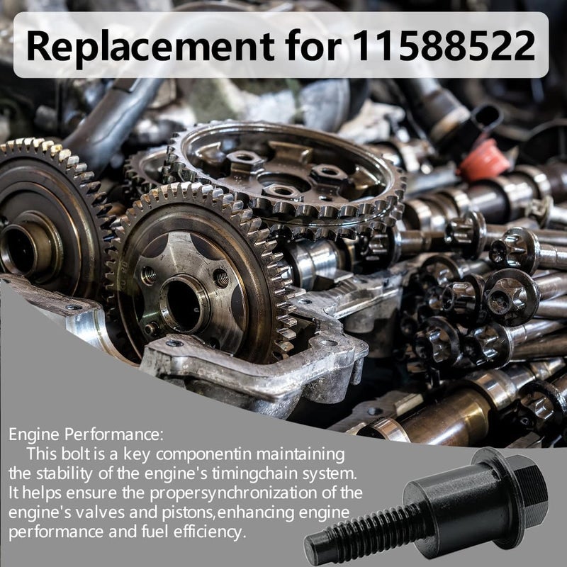 Zzxker Timing Chain Guide Bolt Replaces# 11588522,Steel Engine Timing Chain Guide Screw Fit Saab 9-3 2003 to 2012, Saab 9-5 2010 to 2011,2.4 ecotec,Opel 2.2,Chevy (11588522-4PCS) - Image 3